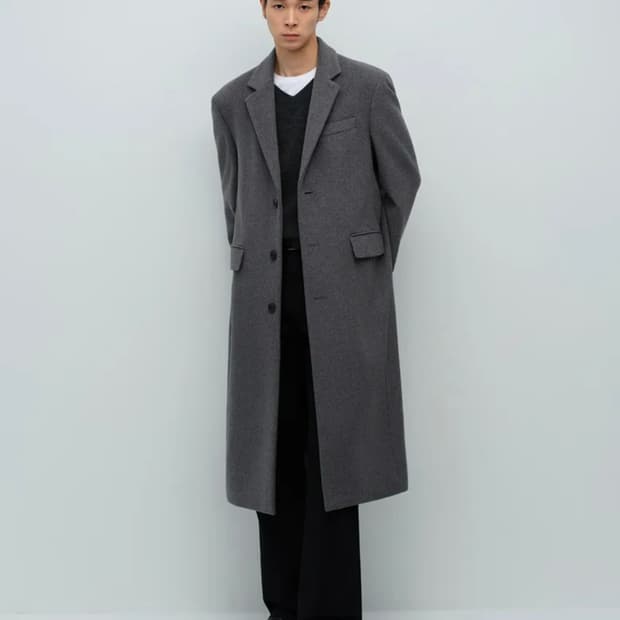 [새상품]무신사스탠다드 캐시미어 블렌드 머스큘린 체스터필드 롱 코트