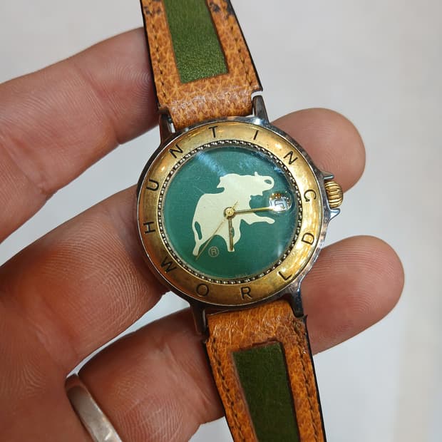 빈티지 스위스 헌팅월드 쿼츠시계