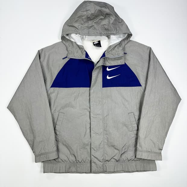 (미세한 하자 존재) 나이키 더블 스우시 후디 바람막이 그레이 M