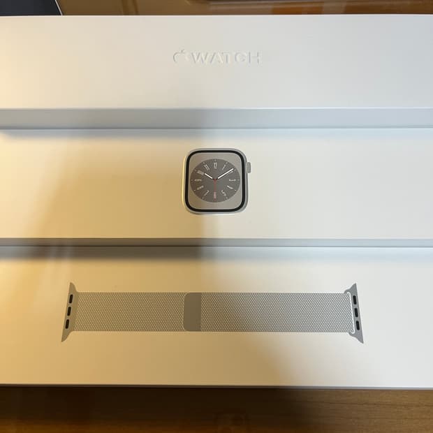 애플워치8 스테인리스 실버 41mm + 정품 밀레니즈루프