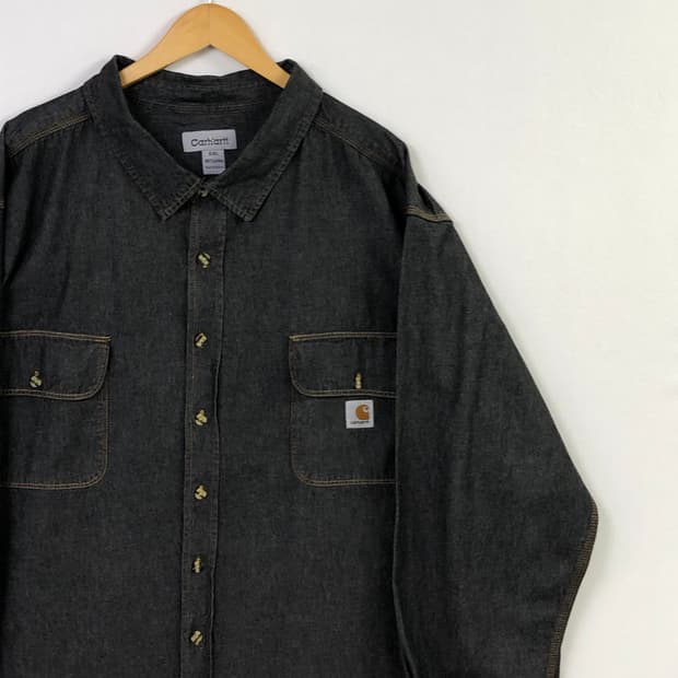 칼하트 블랙 데님 빅셔츠