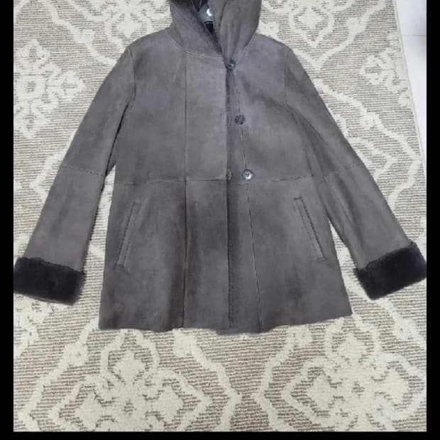 스페인산 토스카나 천연양가죽 후드 무스탕 코트55-77