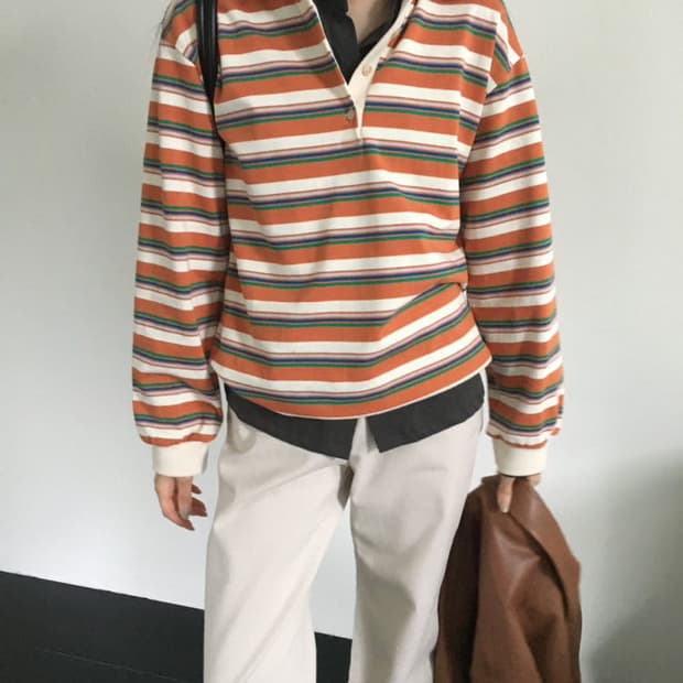 브리드 스트라이프 pk셔츠