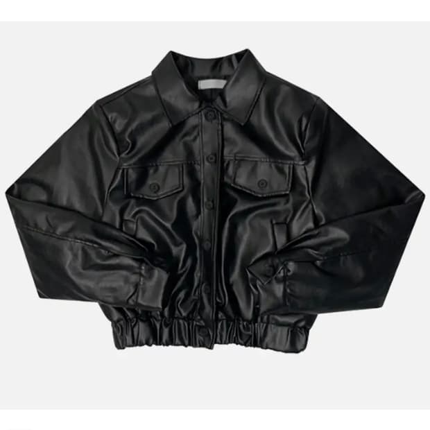 누빔 레더 자켓