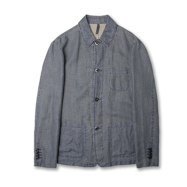 몬테도로 [Montedoro] 리노 린넨 데님 필링 S/S 커버올 자켓