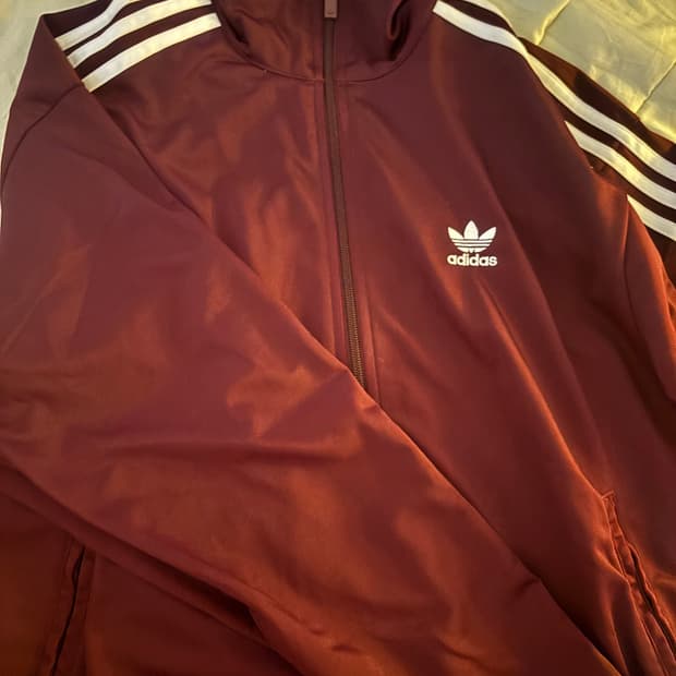 아디다스 버건디 져지 트랙탑 M