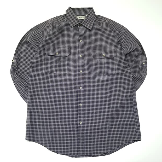 CL879 M 엘엘빈 90s 올드네이비 스몰 체크 시어서커 셔츠 남방