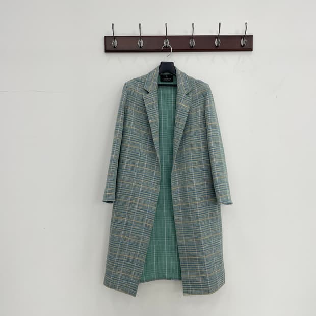 랑방 체크 린넨 코트