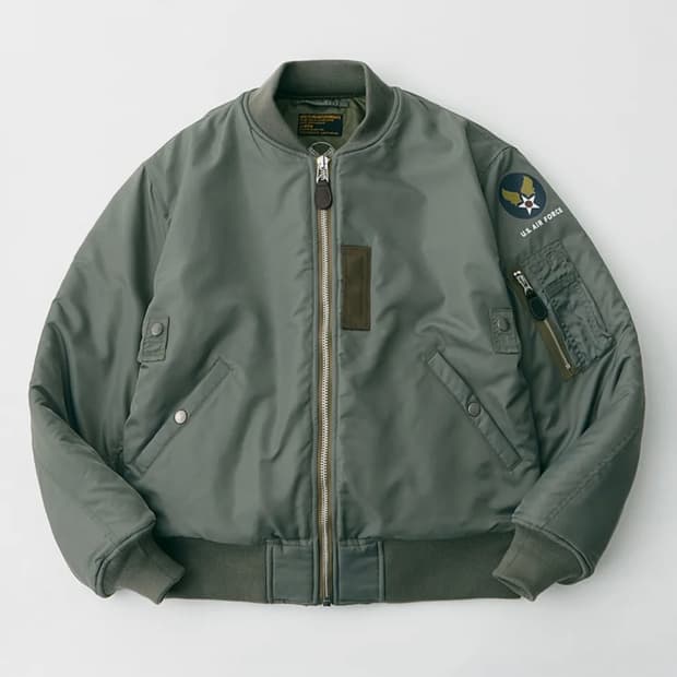 [새상품, M] 아웃스탠딩 10주년 울파일 MA-1 세이지그린