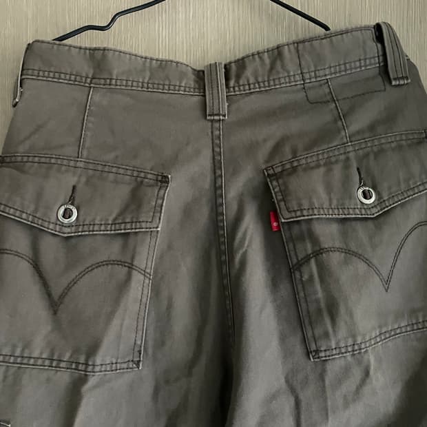 리바이스 카고 와이드 카키 그레이 워크 팬츠