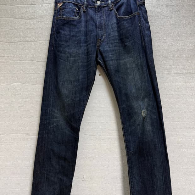 (32)폴로 랄프 로렌 가죽 패치 미국 국기 워싱 로우 스키니 럭셔리 진