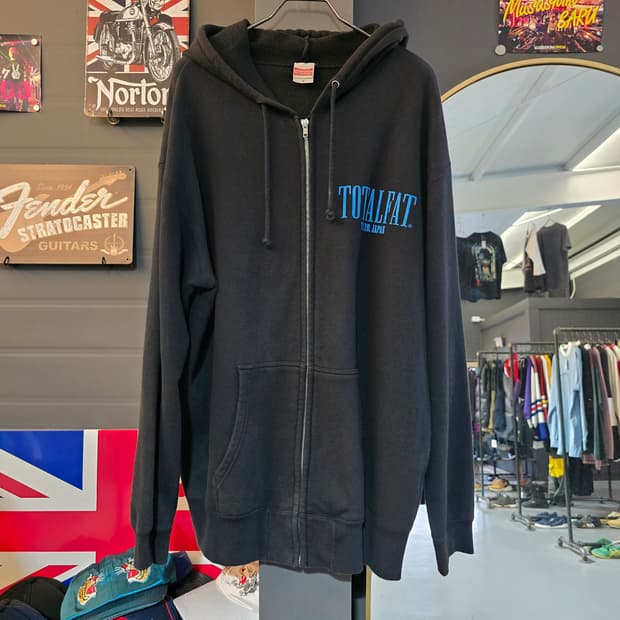 밴드 후드티 토탈패트 스컬 프린팅 후드집업 블랙 XL 오버핏