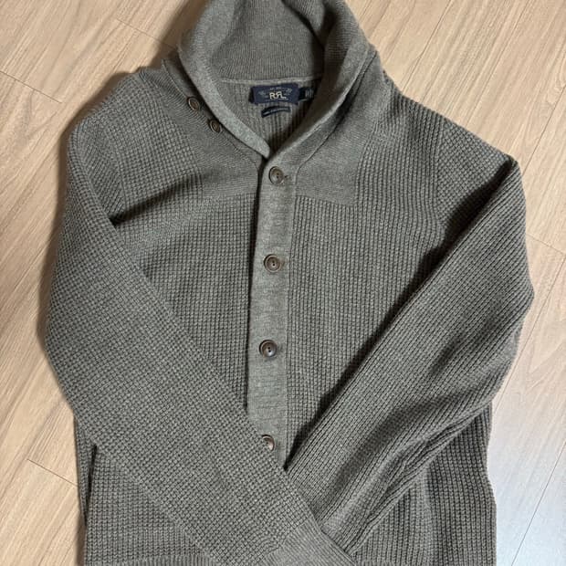 더블알엘 캐시미어 숄 칼라 가디건 브라운 L사이즈