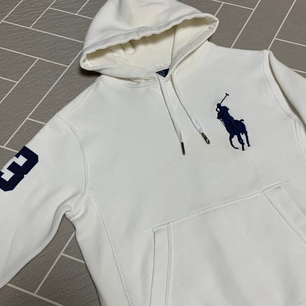 폴로 빅포니 후드티 화이트