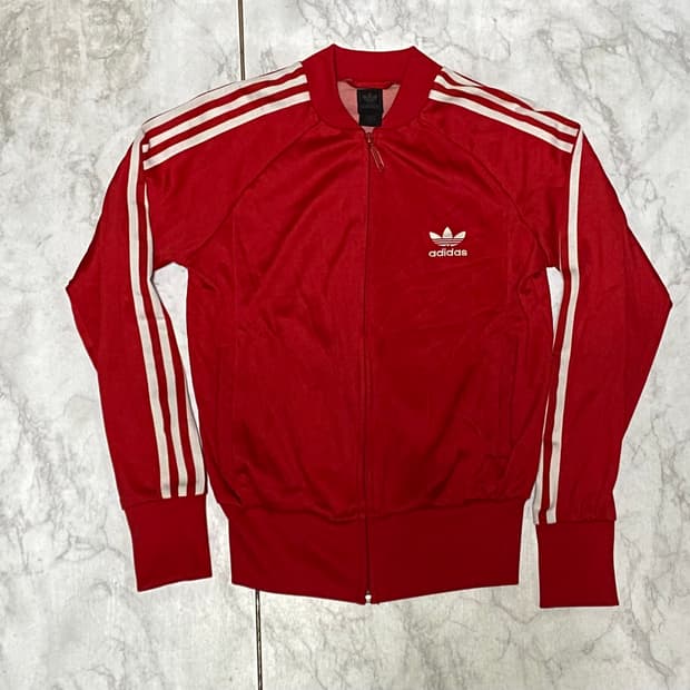 아디다스 삼선 트랙탑 레드 여성 90