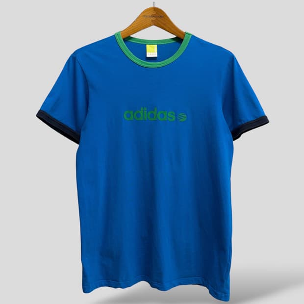 (L)아디다스 네오 블루 링거 반팔 티셔츠
