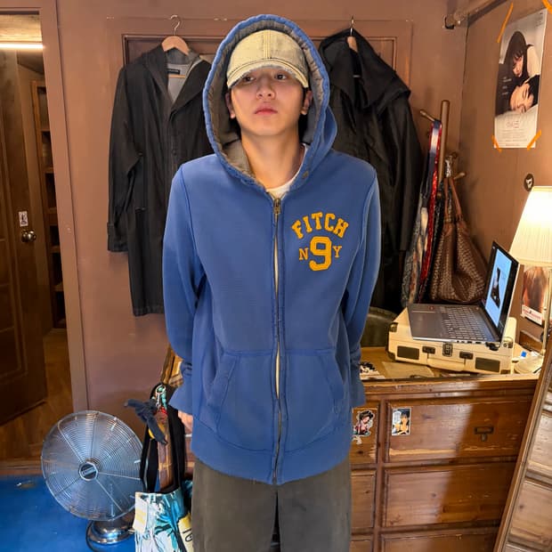 ABERCROMBIE & FITCH 아베크롬비 블루 후드집업 XL