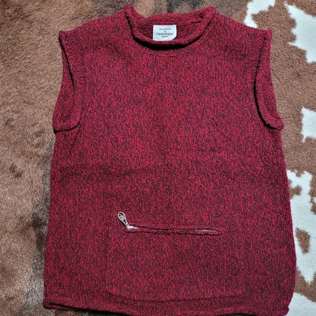 일본 빈티지 까스텔 바작 모직 조끼 S