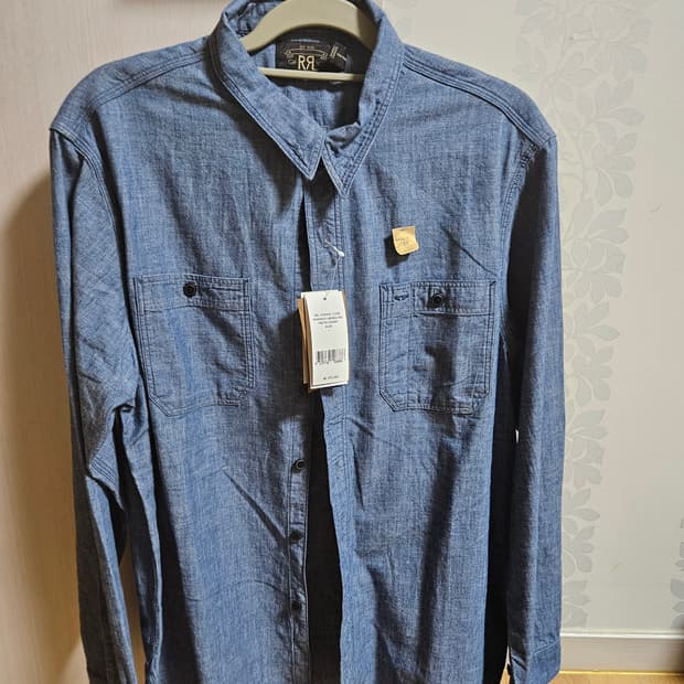 rrl 인디고 샴브레이 워크셔츠 L