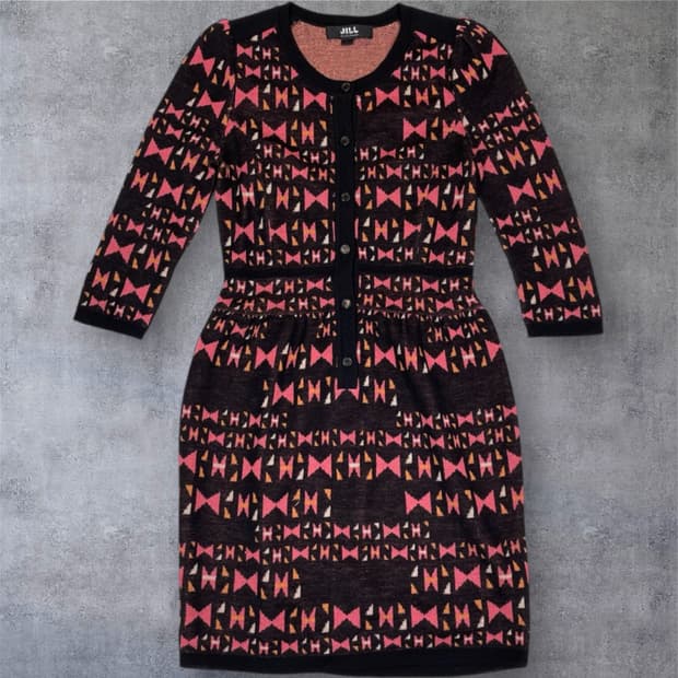 질바이질스튜어트 블랙 패턴 니트 원피스 S