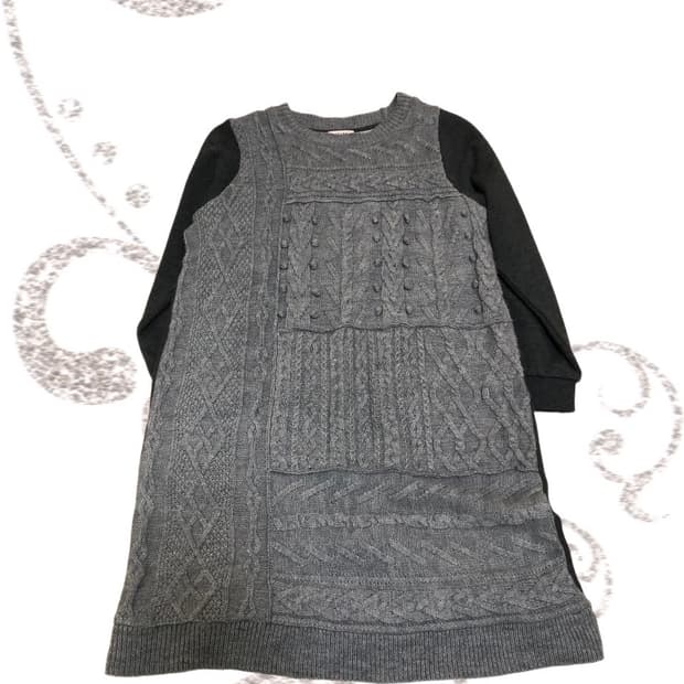 {BEAMS} Gray Dott Dressss