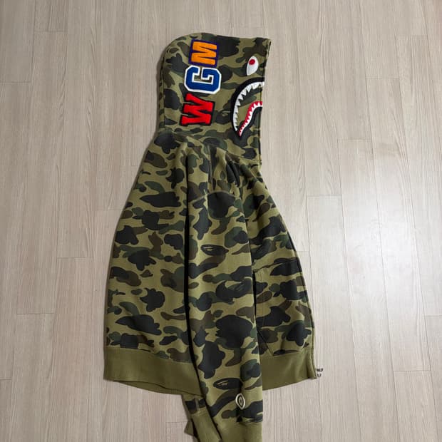 배이프 샤크후드 녹계L