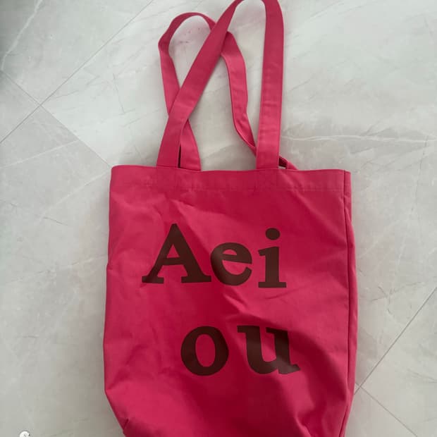 아에이오우 Aeiou 핑크 에코백