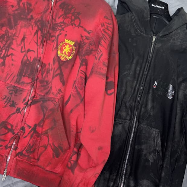 발렌시아가 후드집업 스케이터 레드m 개퍼xs사이즈 일괄 판매