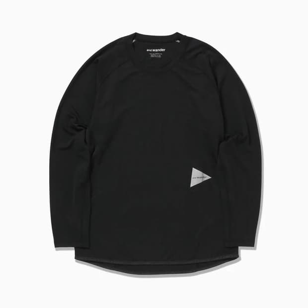 (L) 앤드원더 블랙 롱슬리브 드라이 져지 새상품 and wander
