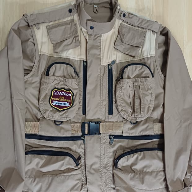 [M] 빈티지 니콘 포토그래퍼 베스트 자켓