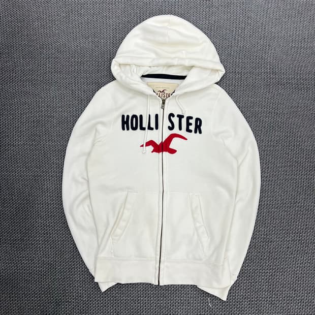 홀리스터 화이트 후드집업