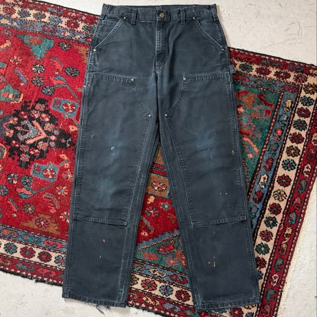 OG 칼하트 더블니 블랙 칼하트 B136 썩블니 워크팬츠