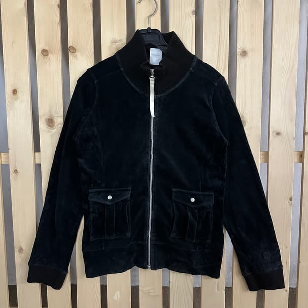 (S) 아디디스 블랙 벨벳 트랙 자켓