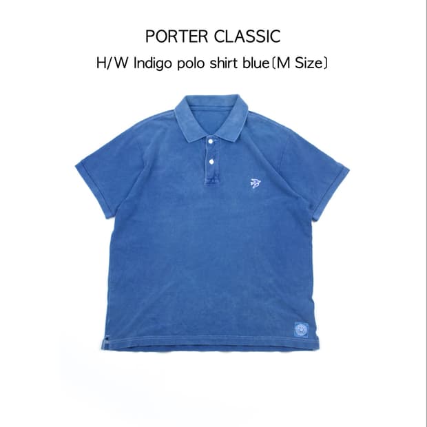 PORTER CLASSIC 핸드워크 인디고 폴로 셔츠 블루