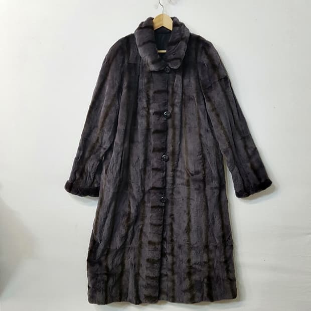 쉬어드 밍크 모피 롱코트