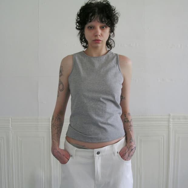 에옹쓰 Side Zipper Cotton Top 그레이