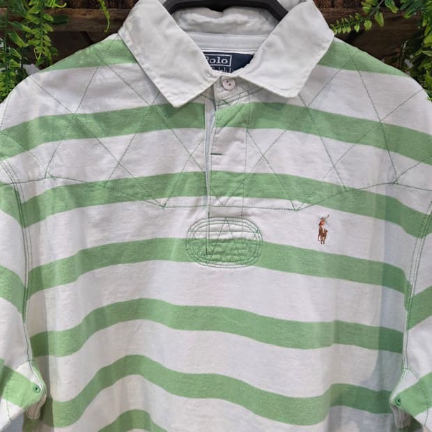 Polo 폴로 애플민트 스트라이프 럭비티