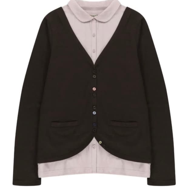 코이세이오 레이어드 셔츠 가디건 브라운 2사이즈