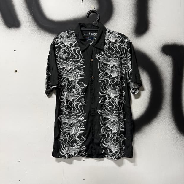 VTG 빈티지 재패니즈 에스닉 오리엔탈 반팔 셔츠