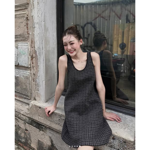 코스 COS 25 보일드 울 체크 원피스