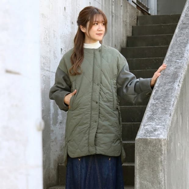 앤트게이지 ANTGAUGE 23 퀼팅 롱 코트