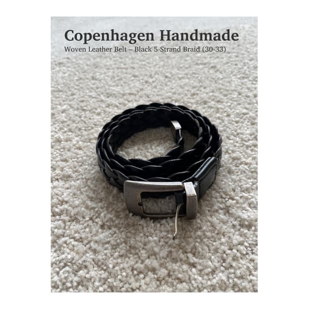 코펜하겐 핸드메이드 블랙 위빙 벨트