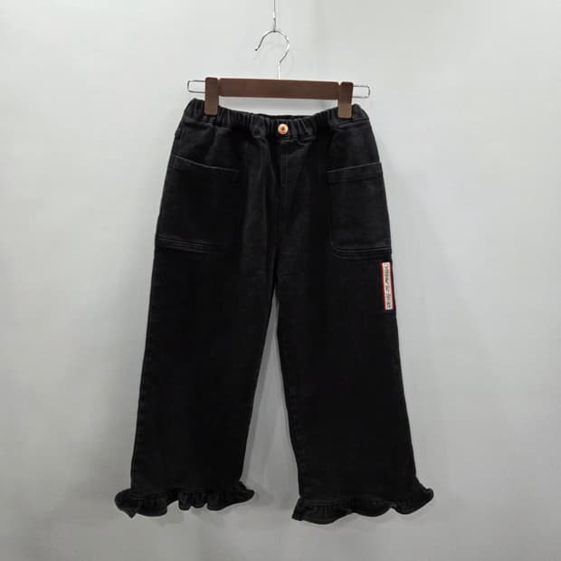 리미떼두두 여아 흑청 프릴 데님팬츠 3XL/9/10 