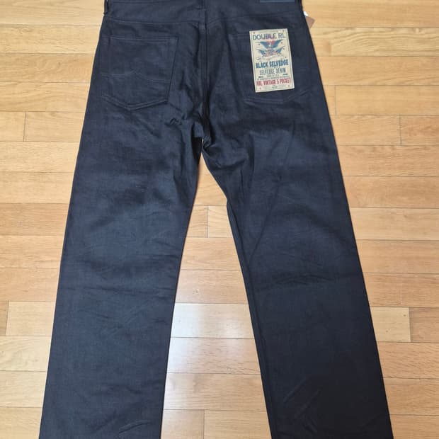 Rrl 빈티지 파이브 포켓 블랙온블랙 36/32