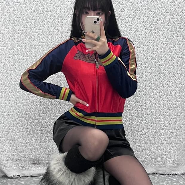 본더치 레트로 Y2K 90's 빅로고 바시티 져지 집업 M C10118