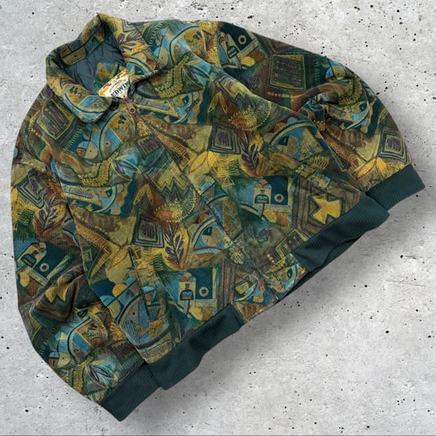 [95] EDWIN 에드윈 빈티지 패턴 코듀로이 블루종 자켓 B706