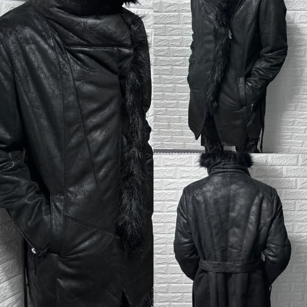 고딕 퍼 카라 시어링 코트 자켓