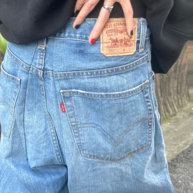 90s LEVIS 559 데님 워싱 와이드 팬츠