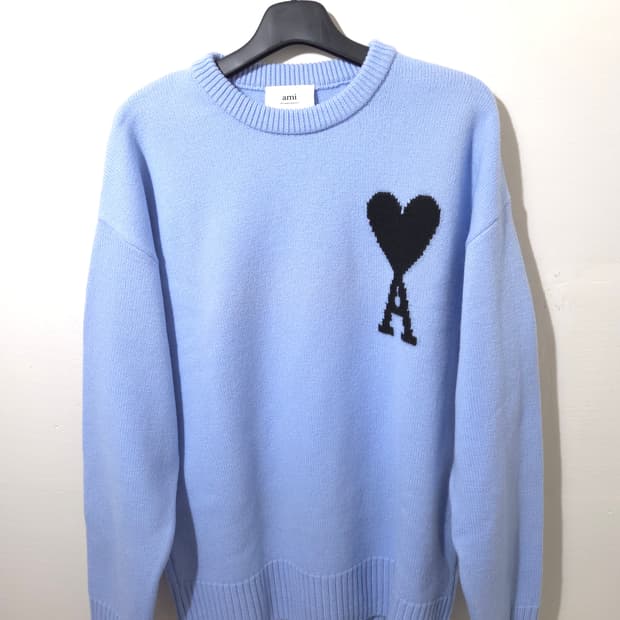 [새상품급] 아미 인타르시아 빅로고 하트 스웨터 니트 L Size