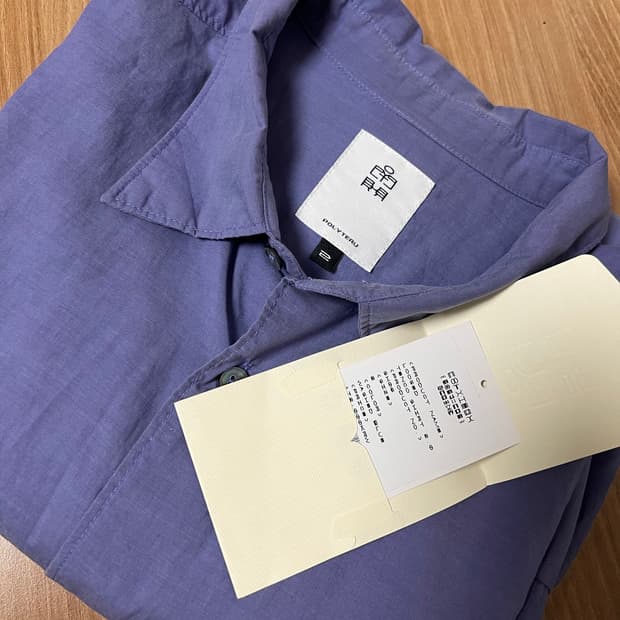 [2] 폴리테루 루즈드 텐코 셔츠 워시드 블루